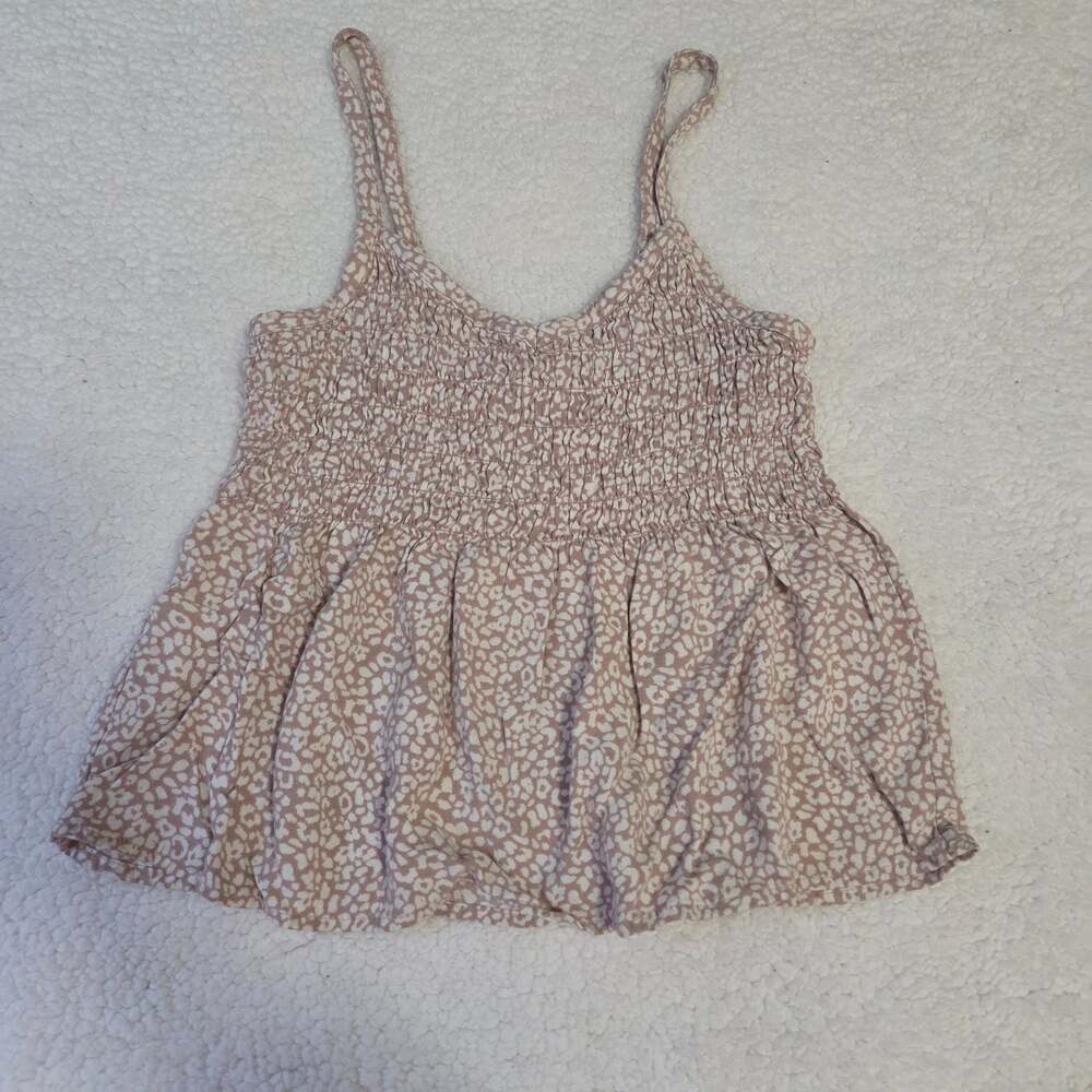 Urban Romantics Flowy Baby Doll Shirred Tank Top Animal Print Y2K Womens Size S